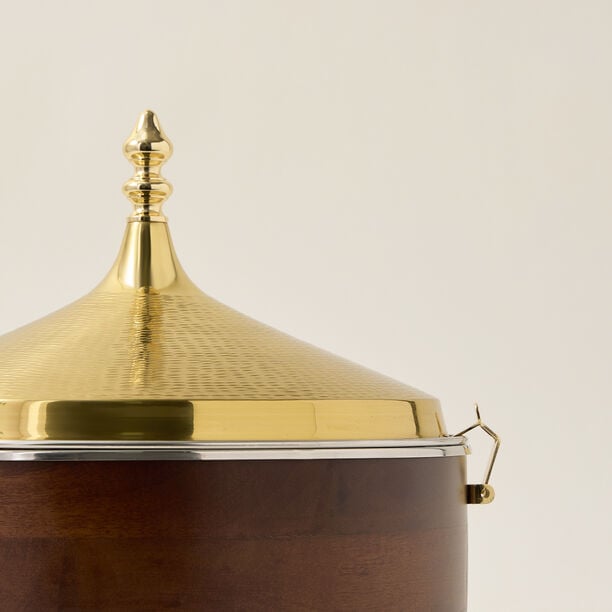 FOOD WARMER ,WITH LID HAMMERED GOLD CO DIA image number 2