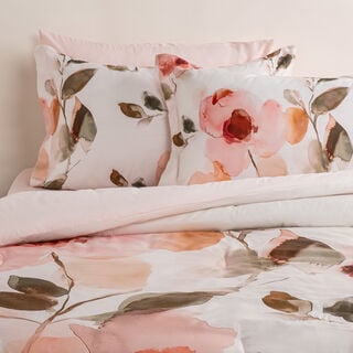 Boutique Blanche Microfiber Painterly Floral 6Pc Comforter Set Super King/ King 260*240Cm