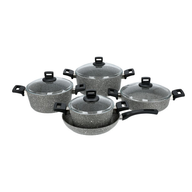 Alberto 9 piece grey granite cookware set image number 2