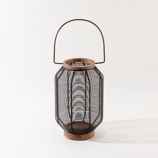 "Homez cage lantern black metal and wood 20*20*30cm
