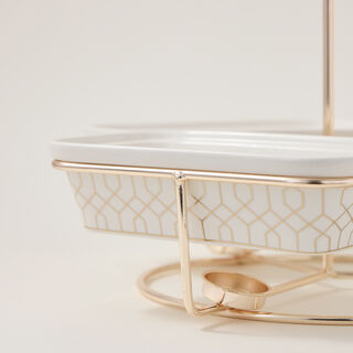 طقم أطباق تقديم مع سخّان 3 قطع