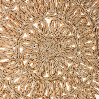 لا ميسا مفرش أطباق من القش شكل زهرة 38سم، بيج