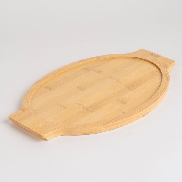 طبق فرن/تقديم بورسلان بقاعدة من الخيزران image number 4