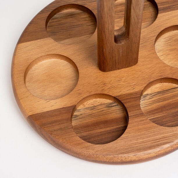 Acacia wood spices 6 pcs set with stand image number 3