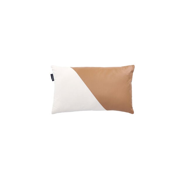 Cottage Cotton and Rexine Cushion 30 * 50 cm White image number 2