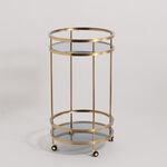 Homez metal two tier serving trolley 50*90cm, gold image number 0