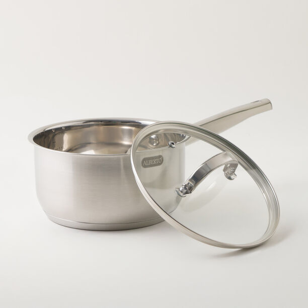 Alberto stainless steel saucepan with lid, silver 2.4L image number 1