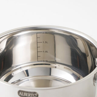 Alberto stainless steel saucepan with lid, silver 2.4L