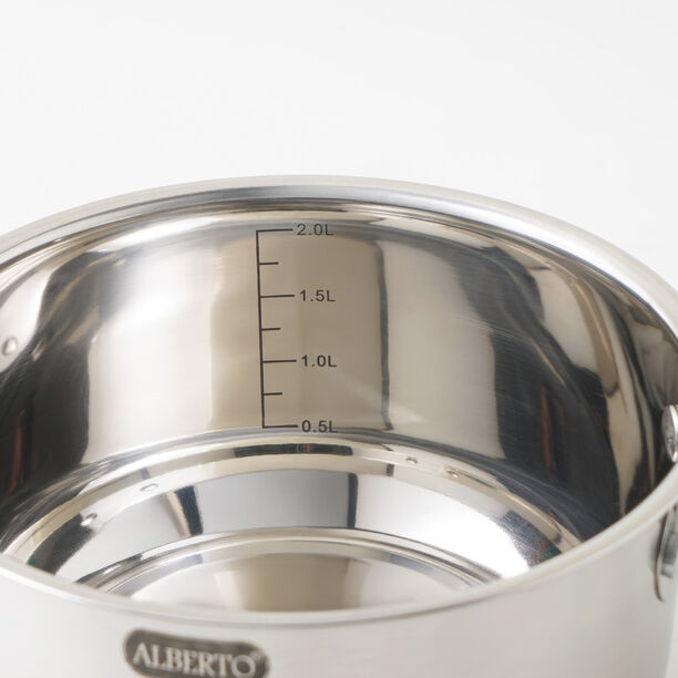 Alberto stainless steel saucepan with lid, silver 2.4L image number 3