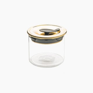 Alberto glass storage jar with gold lid 400 ml