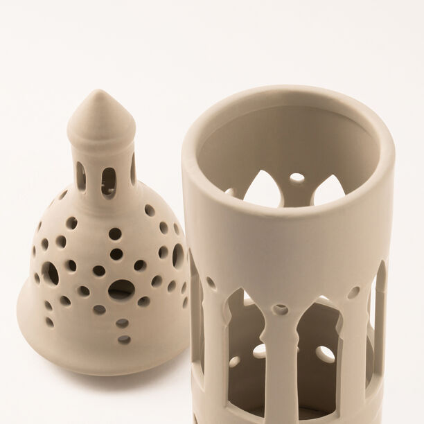 Homez beige metal candle holder 11.3*11.3*38.2 cm image number 2