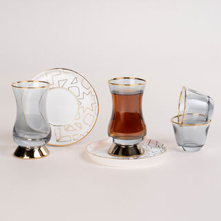 Lamesa Tea And Coffee Set 18 Pieces Casablanca Black/Gold