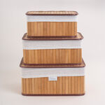 Cottage bamboo basket set with lid 3 pcs image number 0