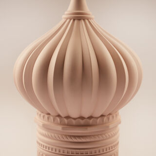 Homez Dome Shaped Ceramic Ramadan Decorative Piece, Pink 14.5*14.5*30Cm