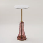 Homez marble side table 30*56cm, pink image number 0