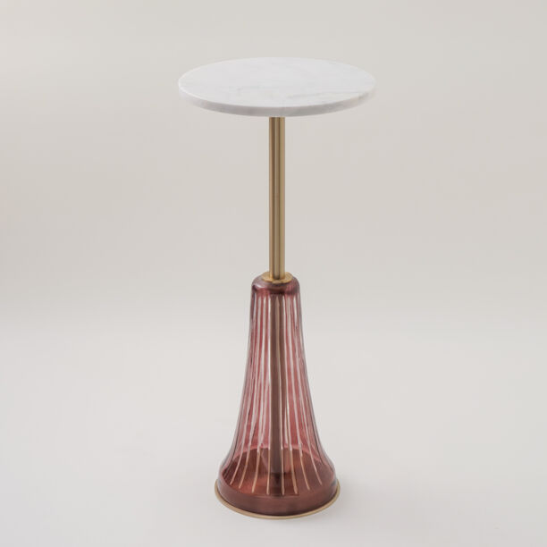 Homez marble side table 30*56cm, pink image number 0
