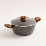 البرتو قدر جرانيت مع غطاء زجاج 24 سم image number 0