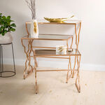 Side Table Set Of 3 Metal Gold image number 7