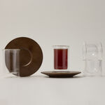 Dallaty wood and glass Tea and coffee cups set 18 pcs image number 0
