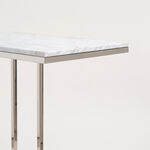 Silver Stainless Steel Side Table With Marble Top image number 1