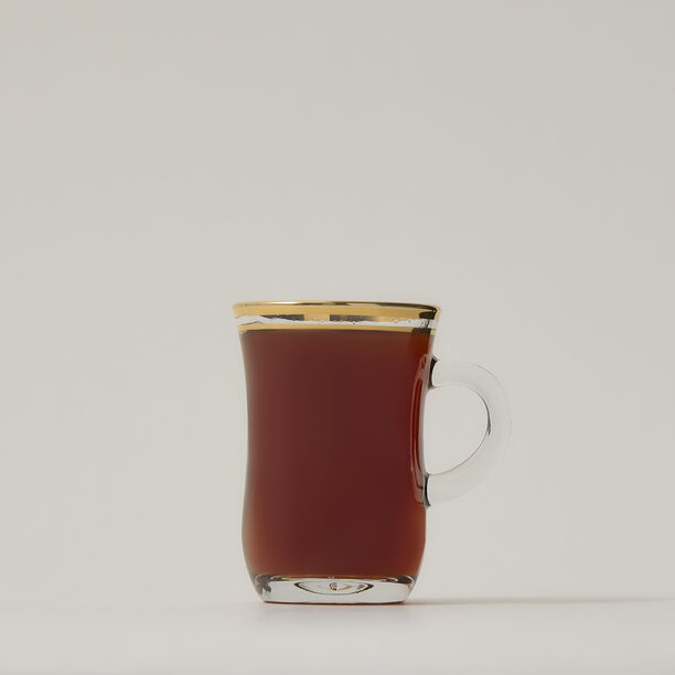 Tea Glass Set 6 Pieces Double Line Silver image number 0