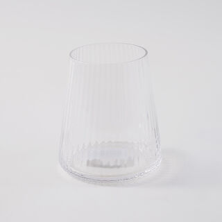 La Mesa 4 Pcs Ribbed Tumbler Glass Set, Clear 8.5*8.5*9.5 Cm