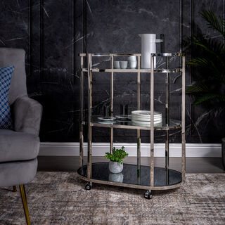 Trolley Ssteel Silver 3 Tier 75.5*43*90 cm