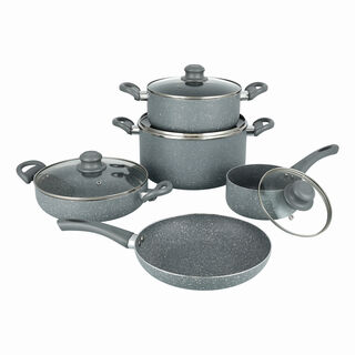 Pentola 9Pcs Granite Non Stick Cookware Set, Grey