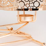 4 pieces Round Food Warmer Set With Candle Stand Gold 5" image number 5