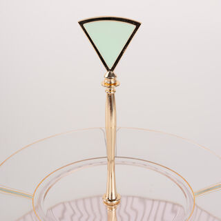 La Mesa pink porcelain/glass cake plate