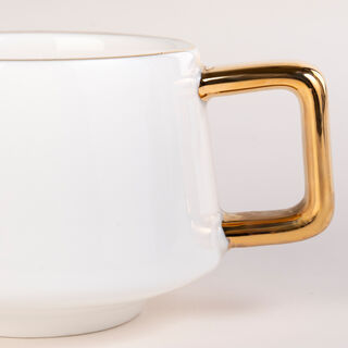 دلتي طقم فناجين قهوة تركي بورسلان أسود وأبيض 12 قطعة