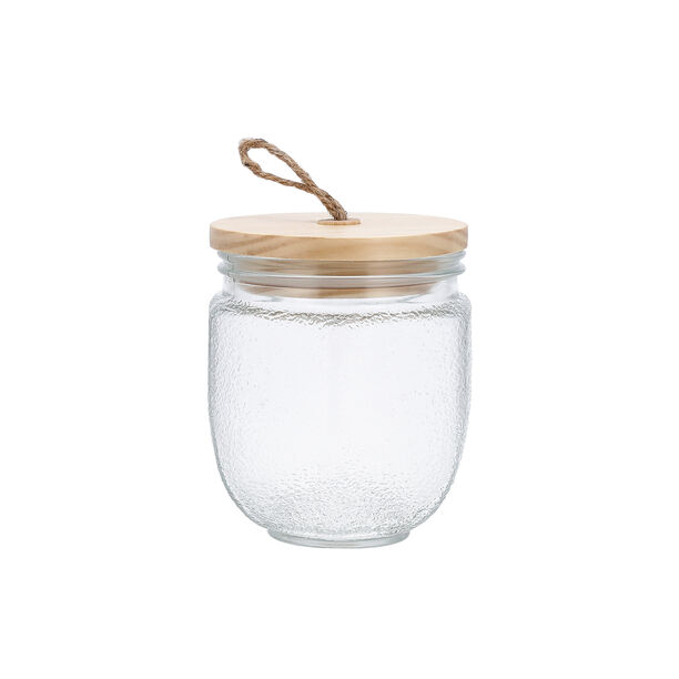 Glass Storage Jar With Wooden image number 0
