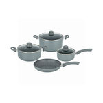 بنتولا طقم أواني طبخ 7 قطع ألمنيوم غير لاصق مع أغطية زجاج، رمادي image number 1