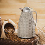 Dallaty Stainless Steel Vacuum Flask Rattan With Design Of Bamboo Grey 1L image number 4