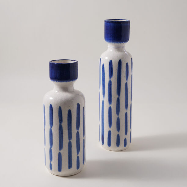 Homez Ceramic Blue And White Vase 9.7*9.7*26Cm image number 5