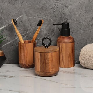 Homez wood 3 pcs bath set