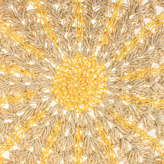 لا ميسا مفرش أطباق ورقي شكل الزهور 38سم، بيج