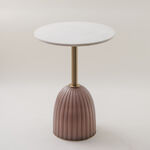 Homez marble side table 46*55cm, pink image number 0