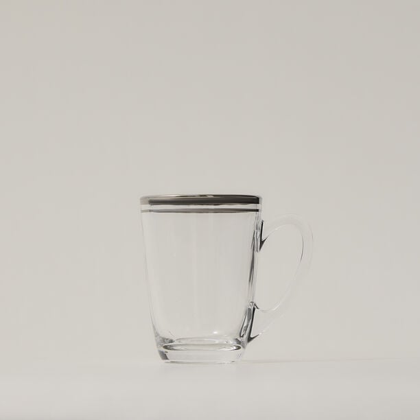 Tea Glass Set 6 Pieces Double Line Silver image number 2