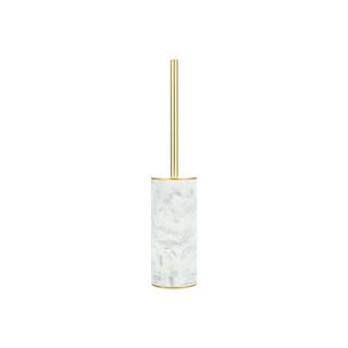 Homez gold with marble effect toilet brush holder