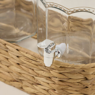 طقم زجاجات عصير زجاجي من البرتو مع سلة 2 قطعة/3100 مل