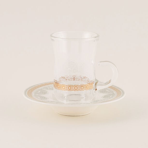 Tea And Coffee Set 28 Pieces Porcelain Silver And Gold  image number 10