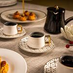 Dallaty grey and white porcelain Turkish coffee cups set 12 pcs image number 4