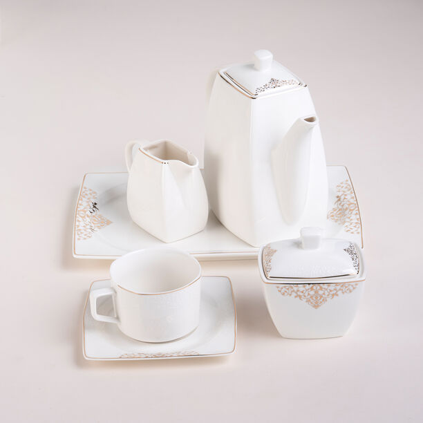 La Mesa gold bone porcelain dinner set 85 pcs image number 4