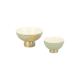 Dallaty green porcelain date bowls set 2 pcs
