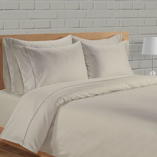Boutique Blanche Grey Cotton Percale King Duvet Cover Set 3 Pcs, 240*260Cm