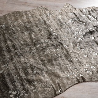 سجادة من جلد صناعي تصميم جلد البقر لون رمادي غامق  150*200 سم من كوتاج 