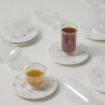 Dallaty white porcelain and glass Tea and coffee cups set 18 pcs image number 4