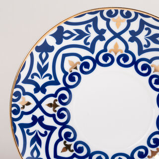 دلتي طقم فناجين قهوة تركي بورسلان أزرق وأبيض 12 قطعة