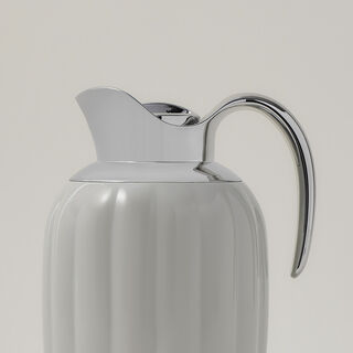 Dallaty pumpk steel vacuum flask grey & chrome 1L